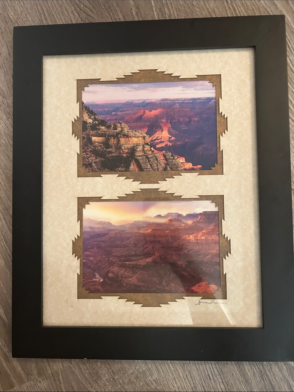 Framed Grand Canyon Art Print - Beige and Brown
